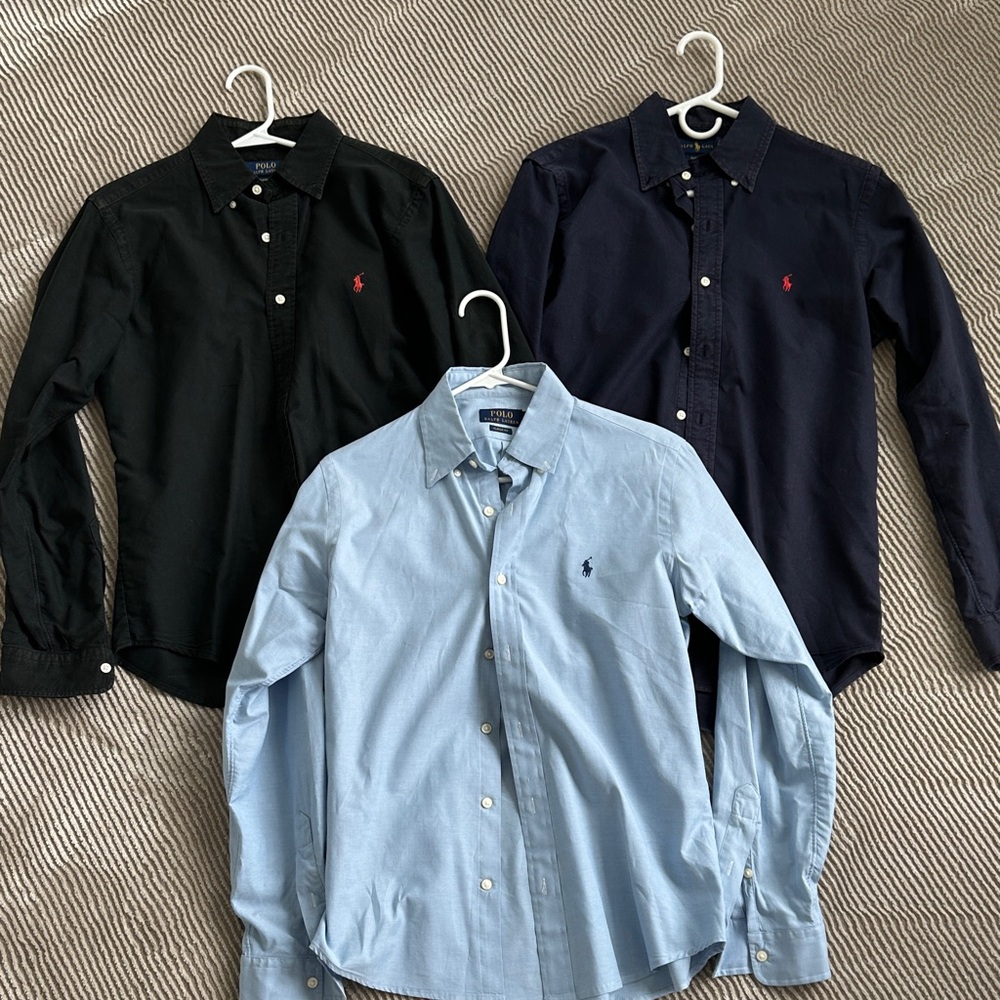 Ralph Lauren Men's Casual Button Down Shirts - Black, Navy, Light Blue